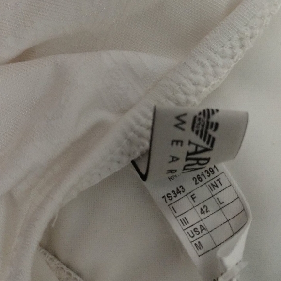 CHRISTMAS NWT #10 ARMANI SIGNATURE Embossed LOGO White Monokini HOST PICK - Picture 7 of 8